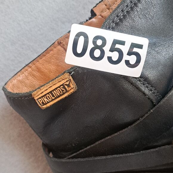 Pikolinos Verona Women 38 7.5 Black Leather Mid-Calf Zip Boots Ankle Heels - Picture 11 of 11